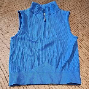 Ribbed Blue Crop Top Size S